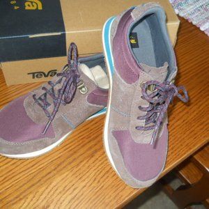 TEVA Highside '84 Women's Shoes Sz 7.5 Sneakers, Deep Taupe (Maroon & Brown) NIB